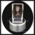 3D laser gravure Crystal Rose avec musique Rotate conduit Base